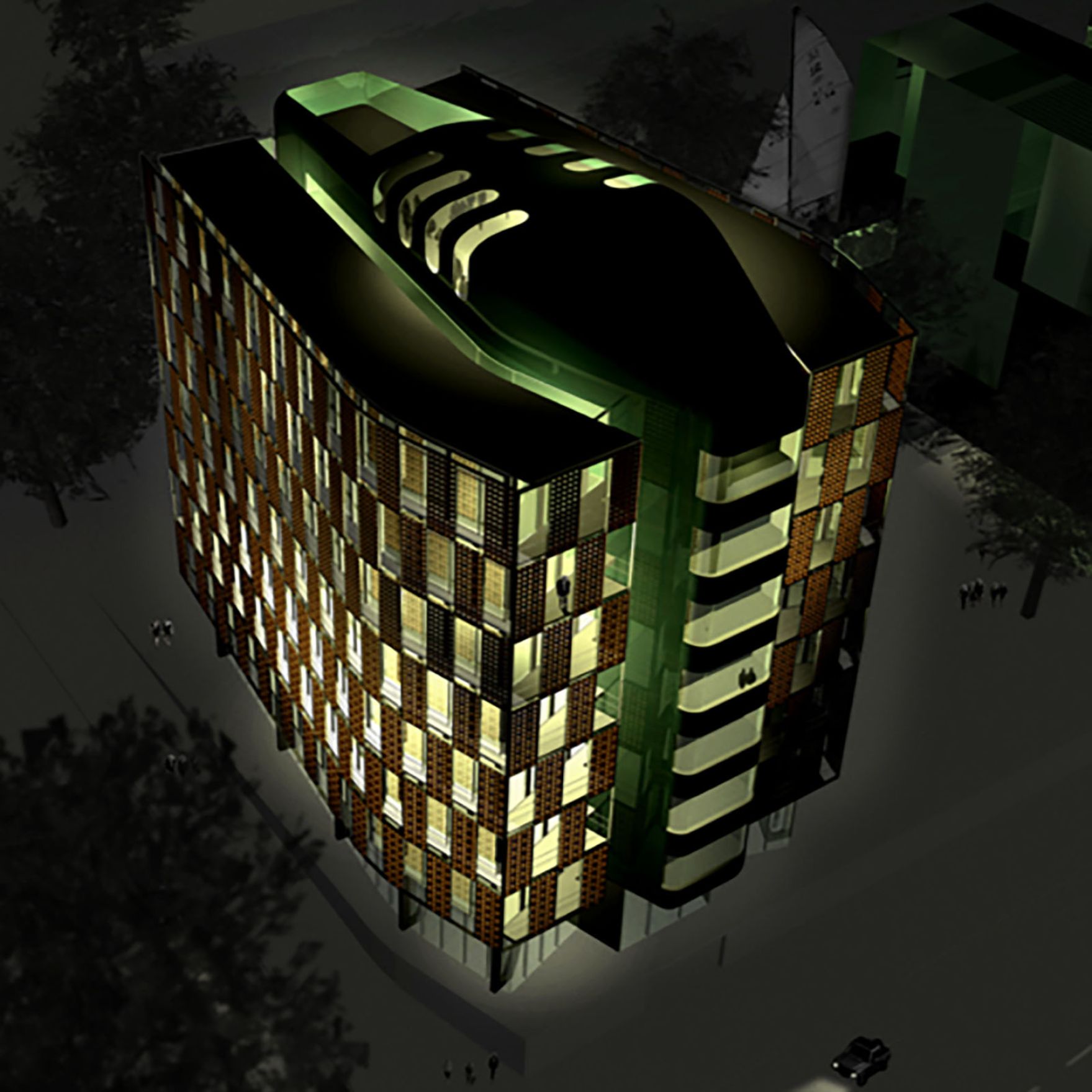 Bürogebäude am Sandtorkai, Hamburg 2001