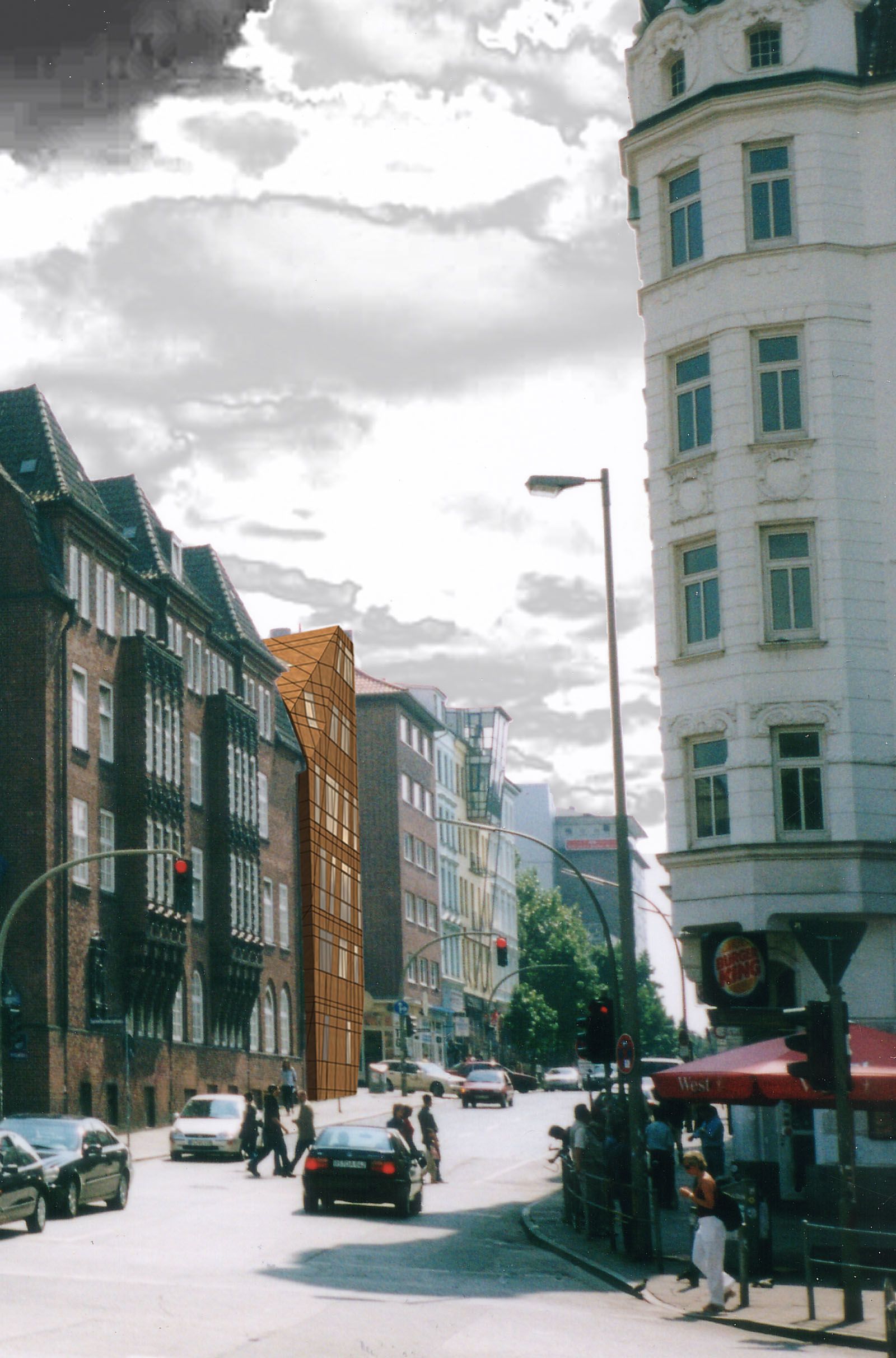 Fassadengestaltung Erweiterung Davidwache, Hamburg 2002