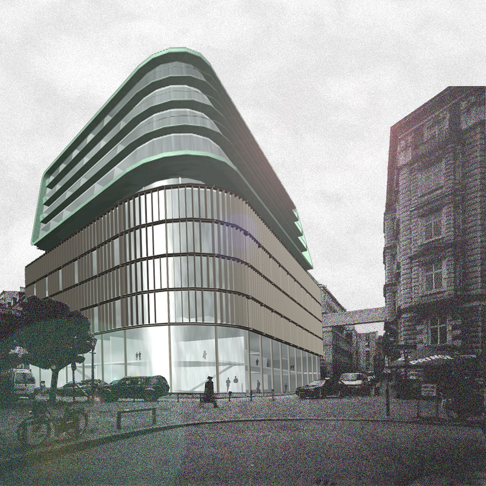 Mantelbebauung für den Neubau des Betriebsgebäudes der Hamburgischen Staatsoper, Hamburg 2000