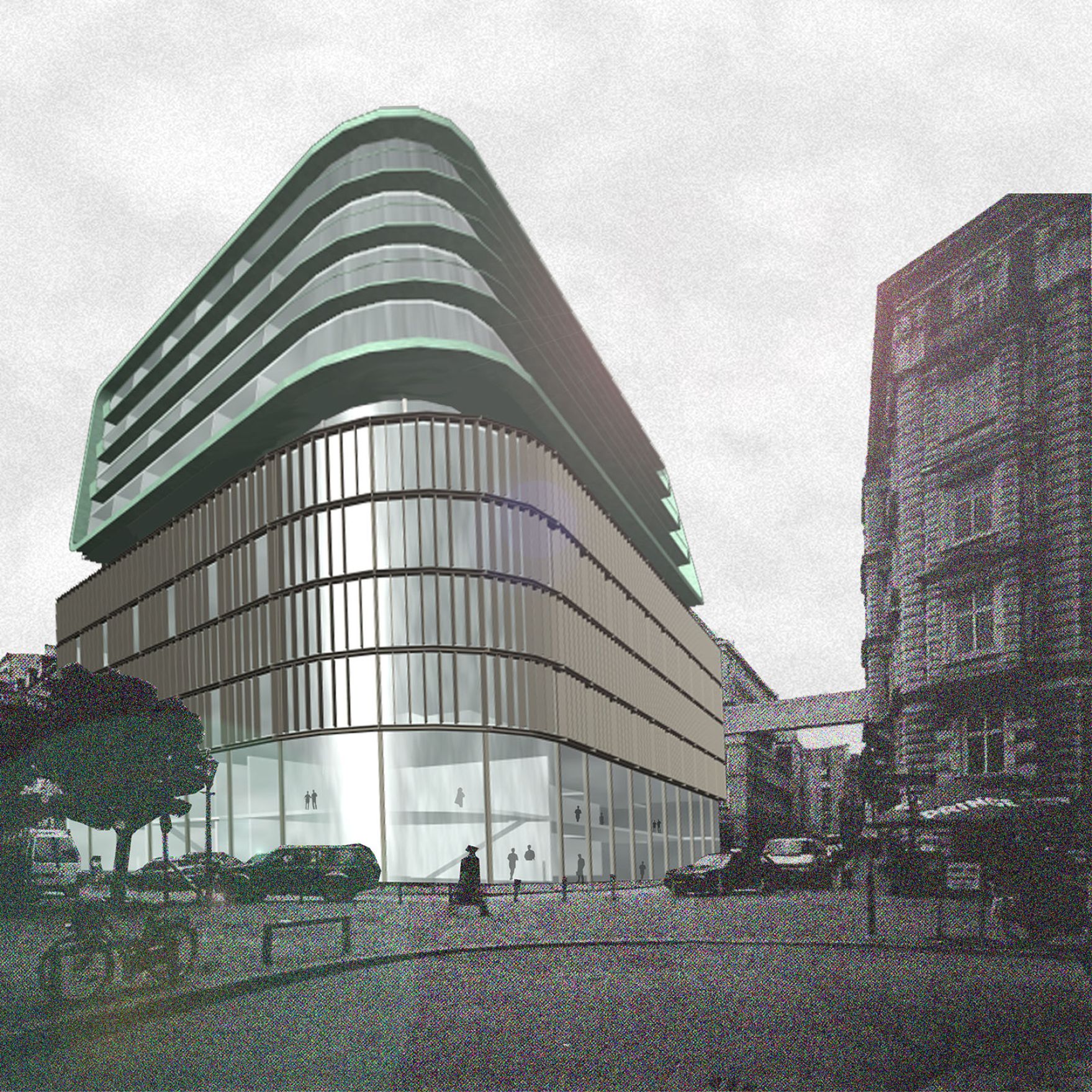 Mantelbebauung für den Neubau des Betriebsgebäudes der Hamburgischen Staatsoper, Hamburg 2000