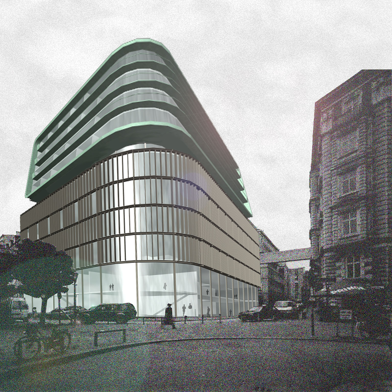 Mantelbebauung für den Neubau des Betriebsgebäudes der Hamburgischen Staatsoper, Hamburg 2000