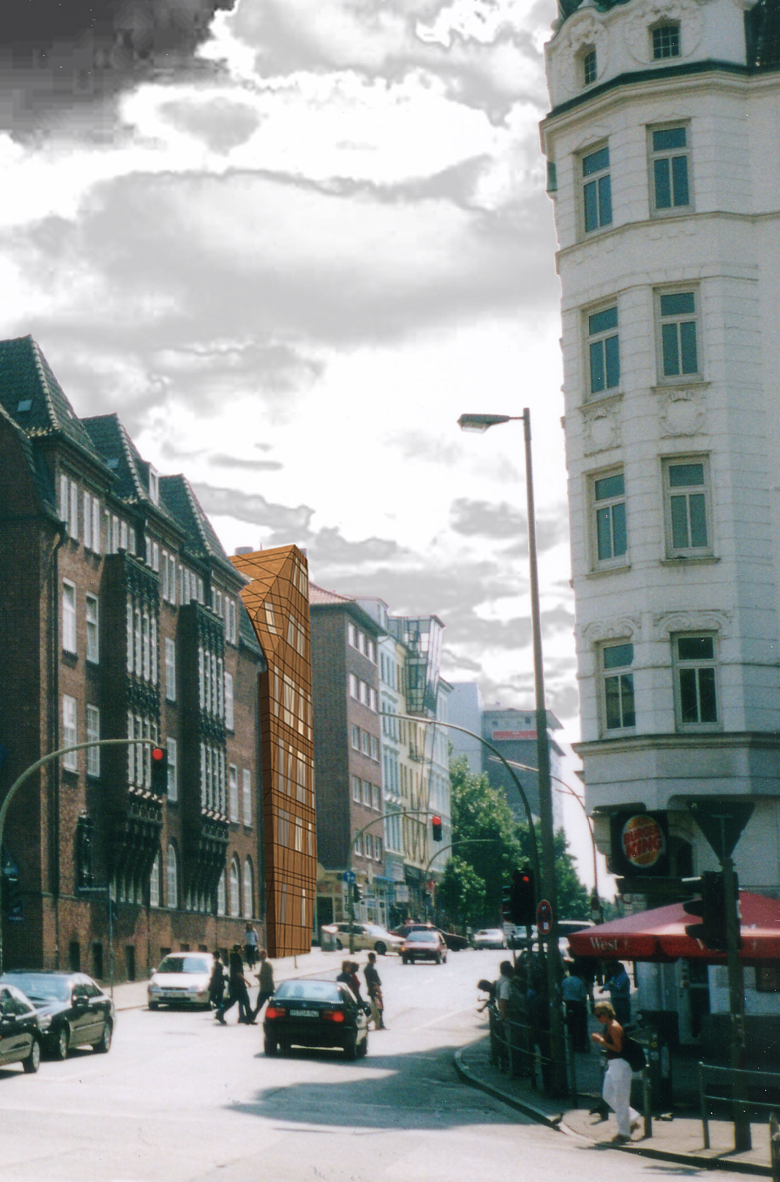 Fassadengestaltung Erweiterung Davidwache, Hamburg 2002